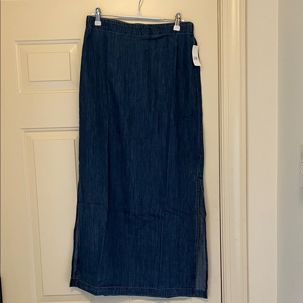 GAP Medium Indigo Denim Maxi Slip Skirt/NWT/S TALL - Picture 7 of 14